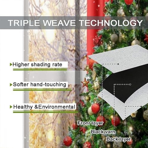 Christmas Window Curtains, Christmas Tree 20″W x 45″L (Pack of 2) Christmas-14