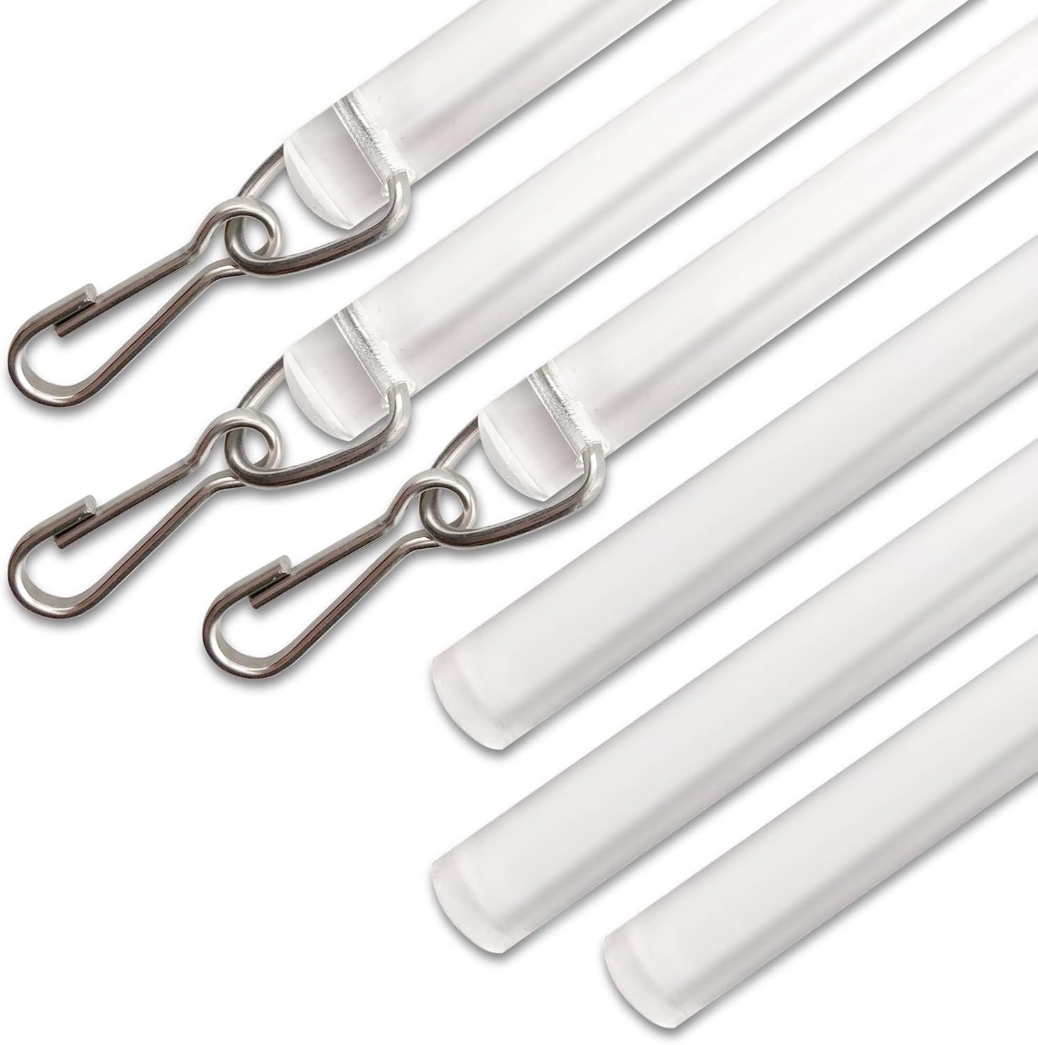 Elegant Clear Acrylic Drapery Wand 36 Inch 3 Pack for Stylish Window Treatment