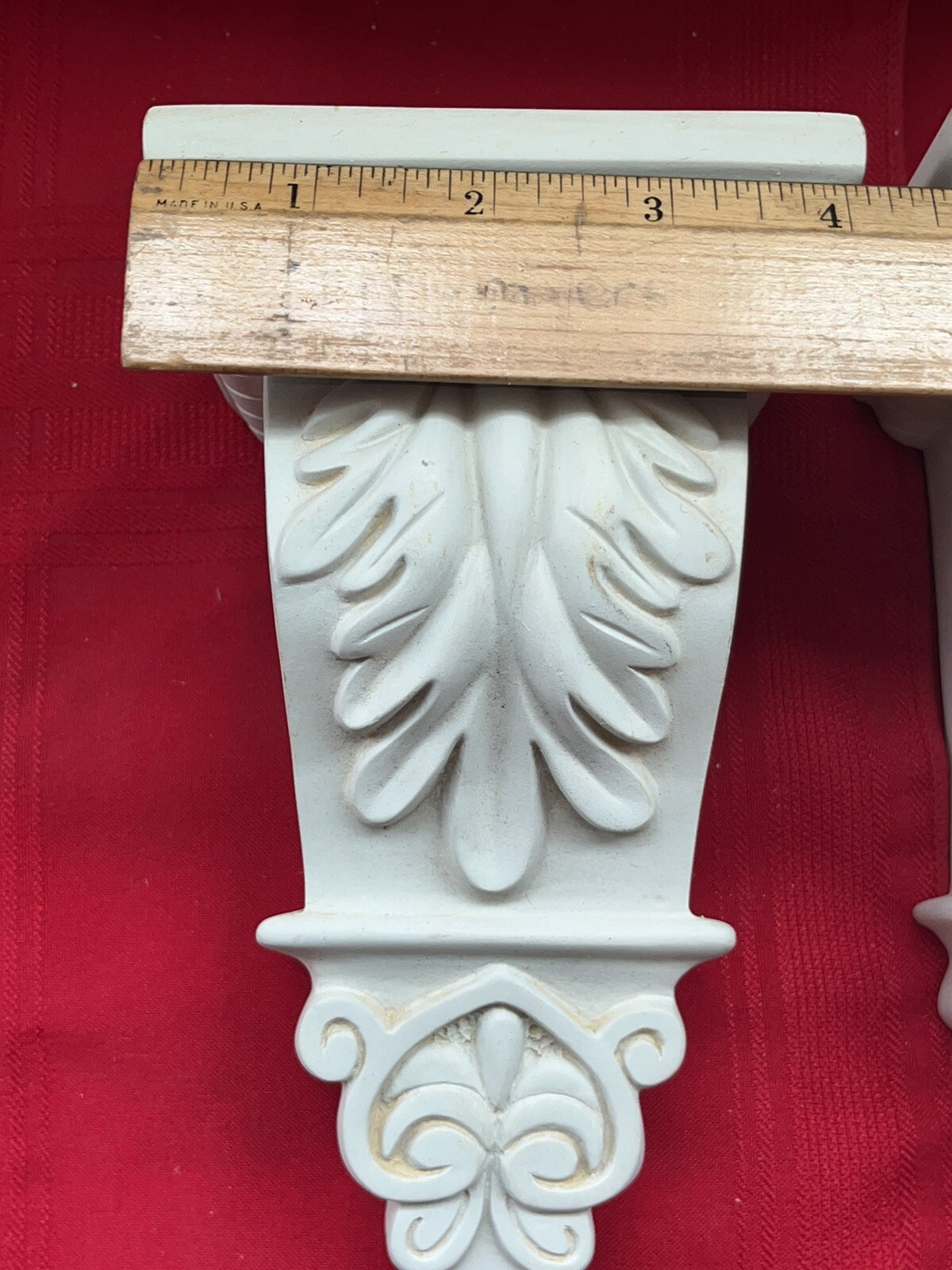 ORNATE SHABBY CHIC IVORY PLASTER DRAPERY /WALL HANGING ROD HOLDERS WALL MOUNT
