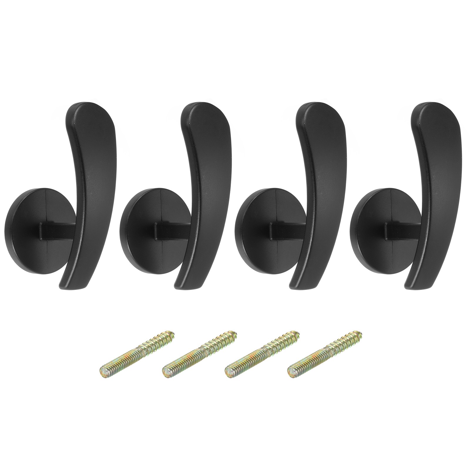 4Pcs Aluminum Alloy Wall Mounted Curtain Holdback Drapery Holder Hook Black