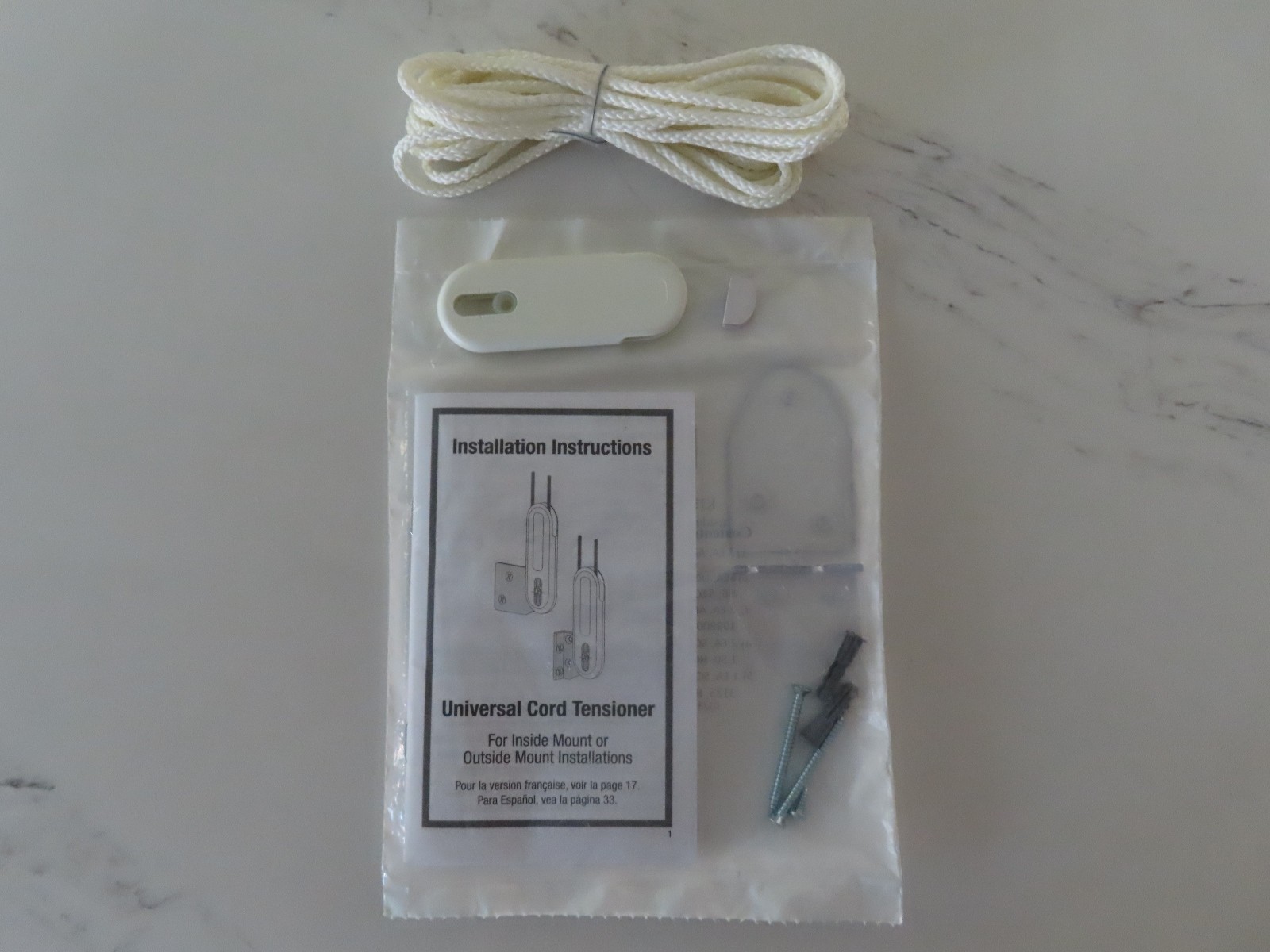 Hunter Douglas Cord Tensioner Bracket and Tensioner KIT 2350 & 8′ Continuos Cord