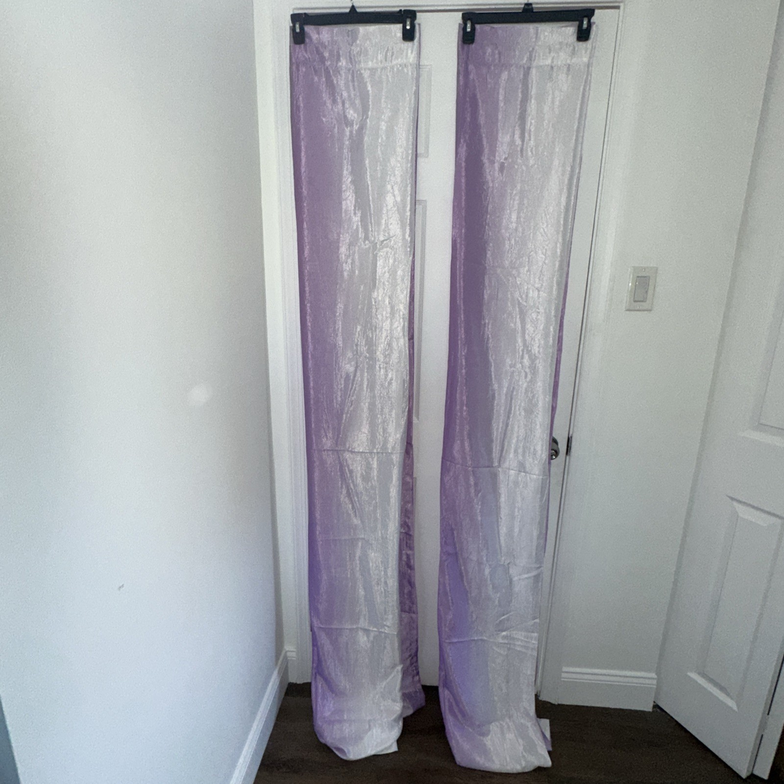 YOUR ZONE Gradient Lavender & White Crinkle Curtain Panel 52″ x 84″ 2 panels