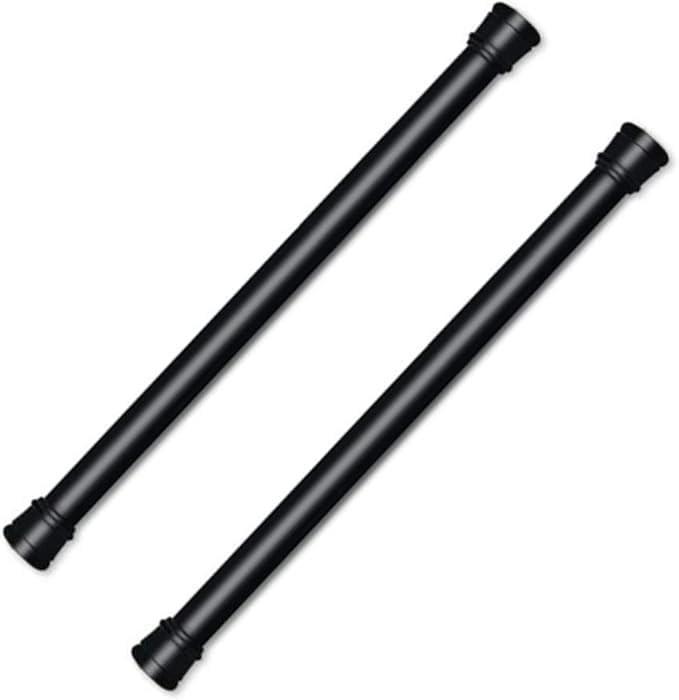 Spring Loaded Curtain Tension Rod Bit Holder Extensions 12-20 inches (Black 2)