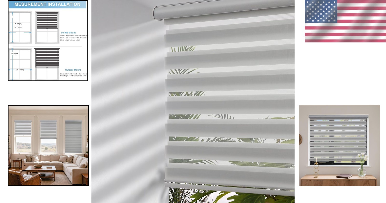 Cordless Zebra Window Shades – Stylish Privacy & Light Control, 48″ W x 72″ H
