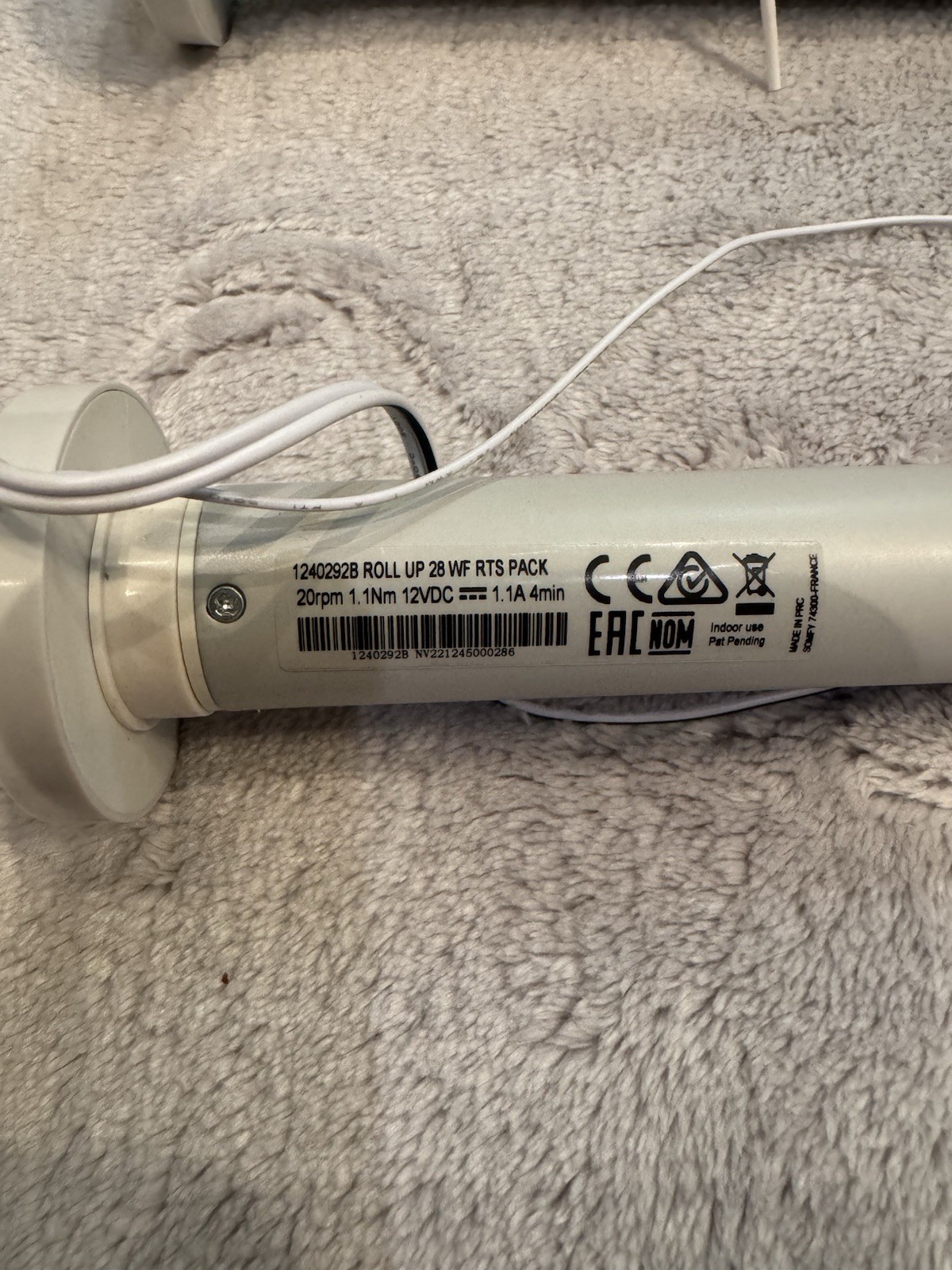 Somfy Roll UP 28 WireFree RTS Motor. PRICE PER UNIT!