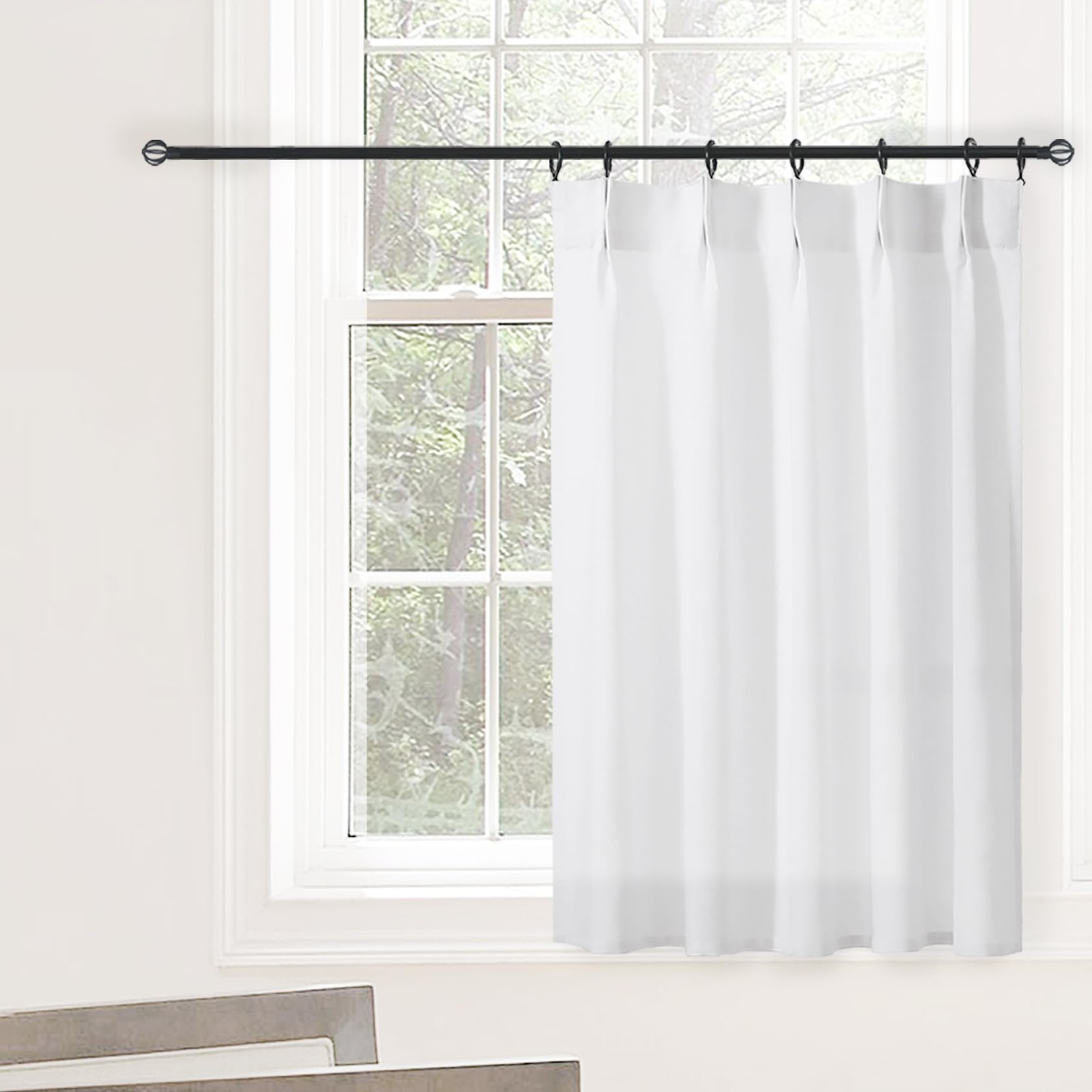 Kitchen Window Curtains Over Sinkpinch Pleat Linen Sheer Short Back Door Curtain