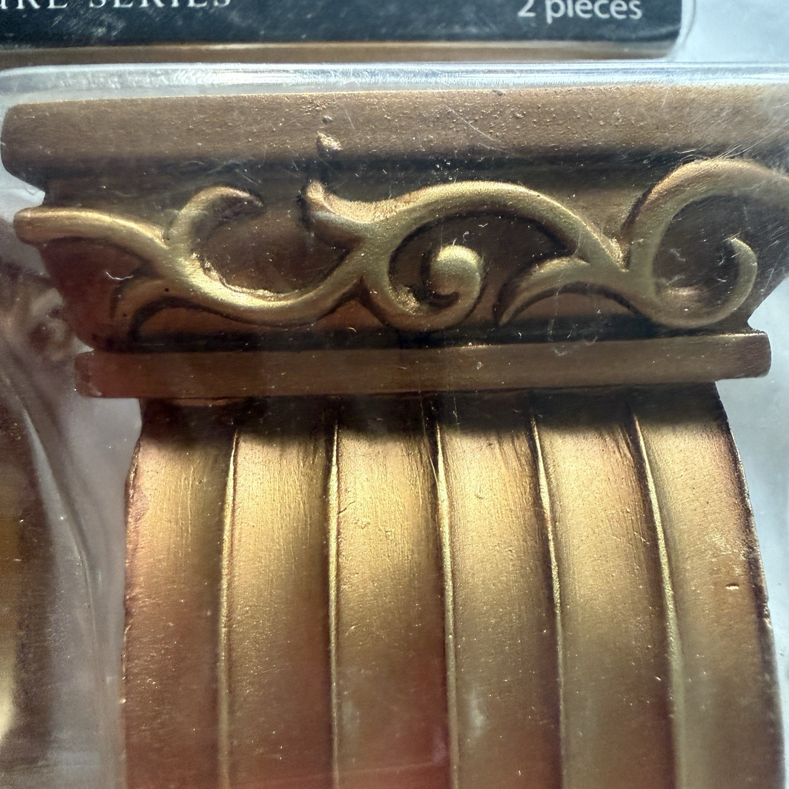 VTG Gold Corbels Valance Drape Curtain Rod Pole Sconce Scarf Bracket Holder SET