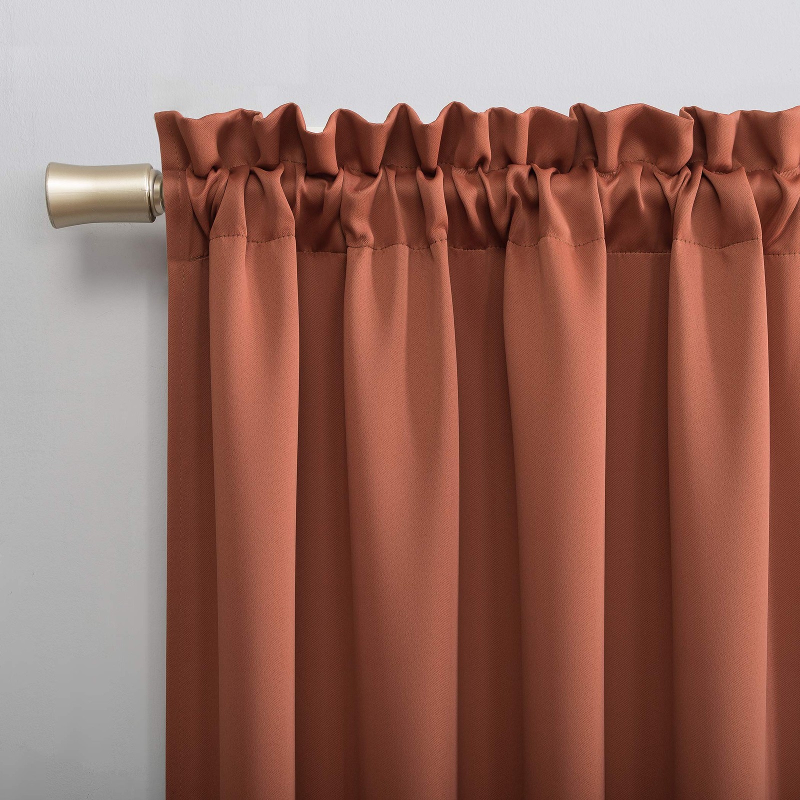 Energy Saving Blackout Curtain Panel, 40″ x 63″, Terracotta, Rod Pocket