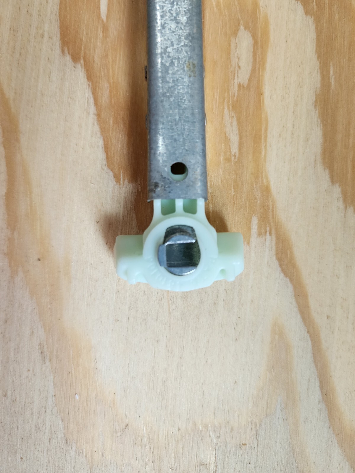 Tilt-Lock window Balance Shoe, Block and Tackle. 1 1/4″ wide. White. Sold 2 ea