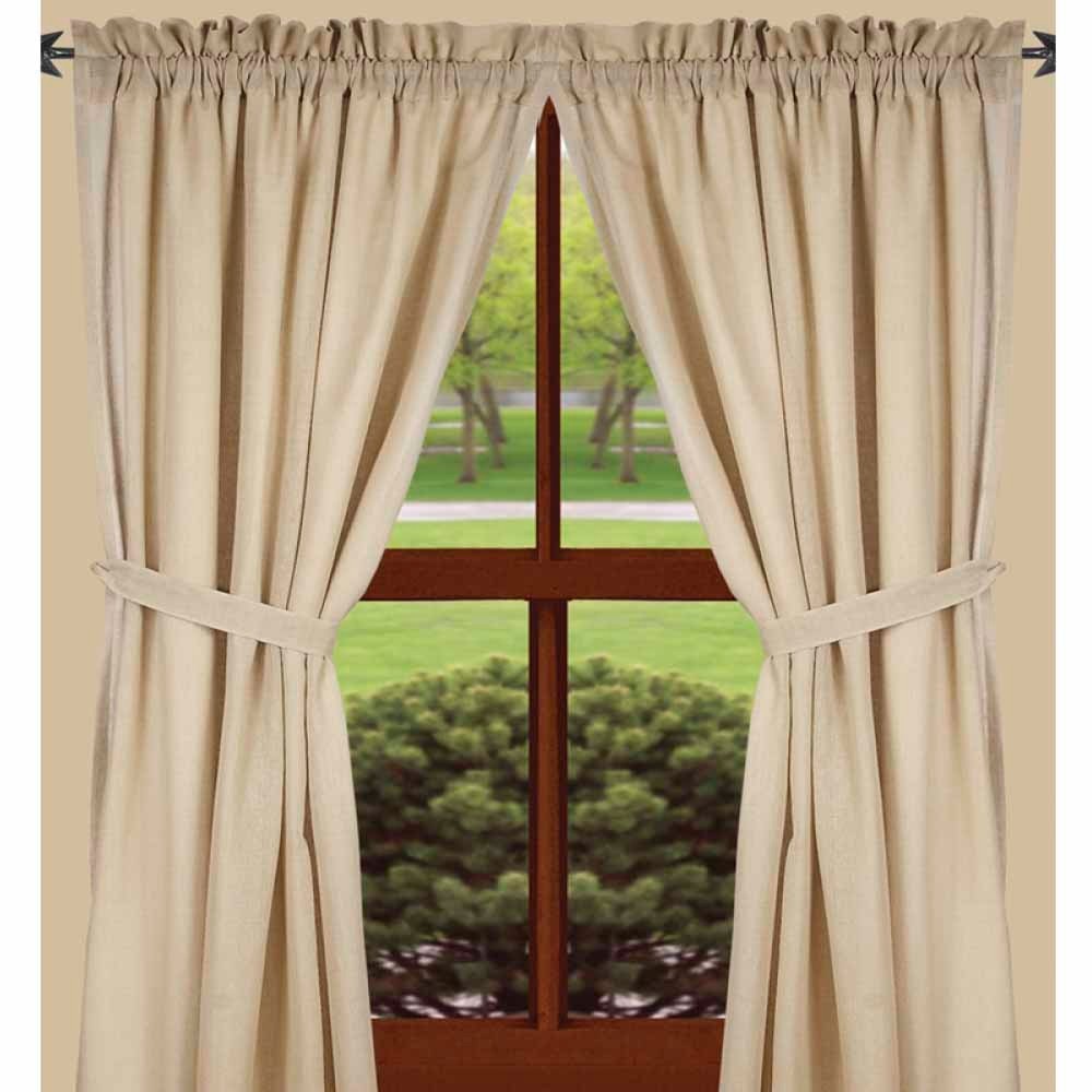 New Primitive Farmhouse PLAIN SIMPLE CREAM PANELS Drapes Curtains 86″