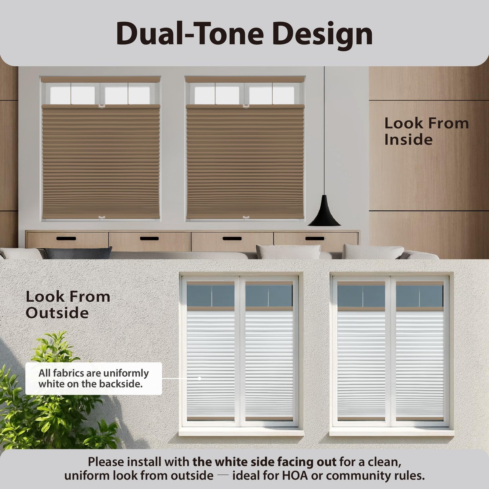 1.5″ Blackout Top Down Bottom Up Cellular Shade, Energy Saver, 36″ W x 48″ H,…