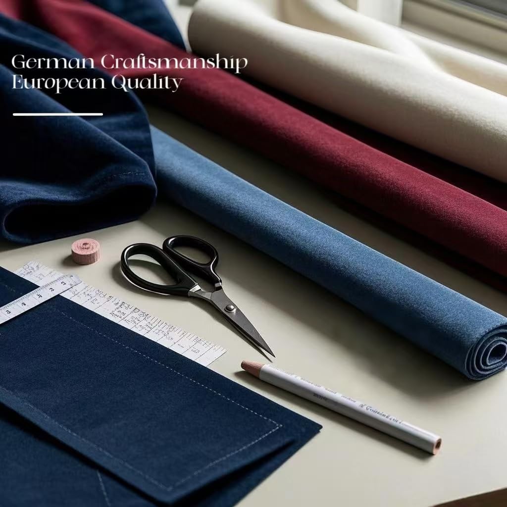 Smiletime Navy Blue Crushed Velvet Curtains 52X108Inch Rod Pocket Luxurious