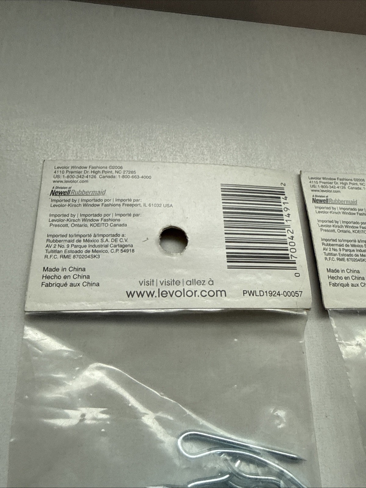 Levolor-Kirsch 1-1/2″ Pin-On Hooks 14914 Lot Of 2 -14 Count – 28 Pins Total