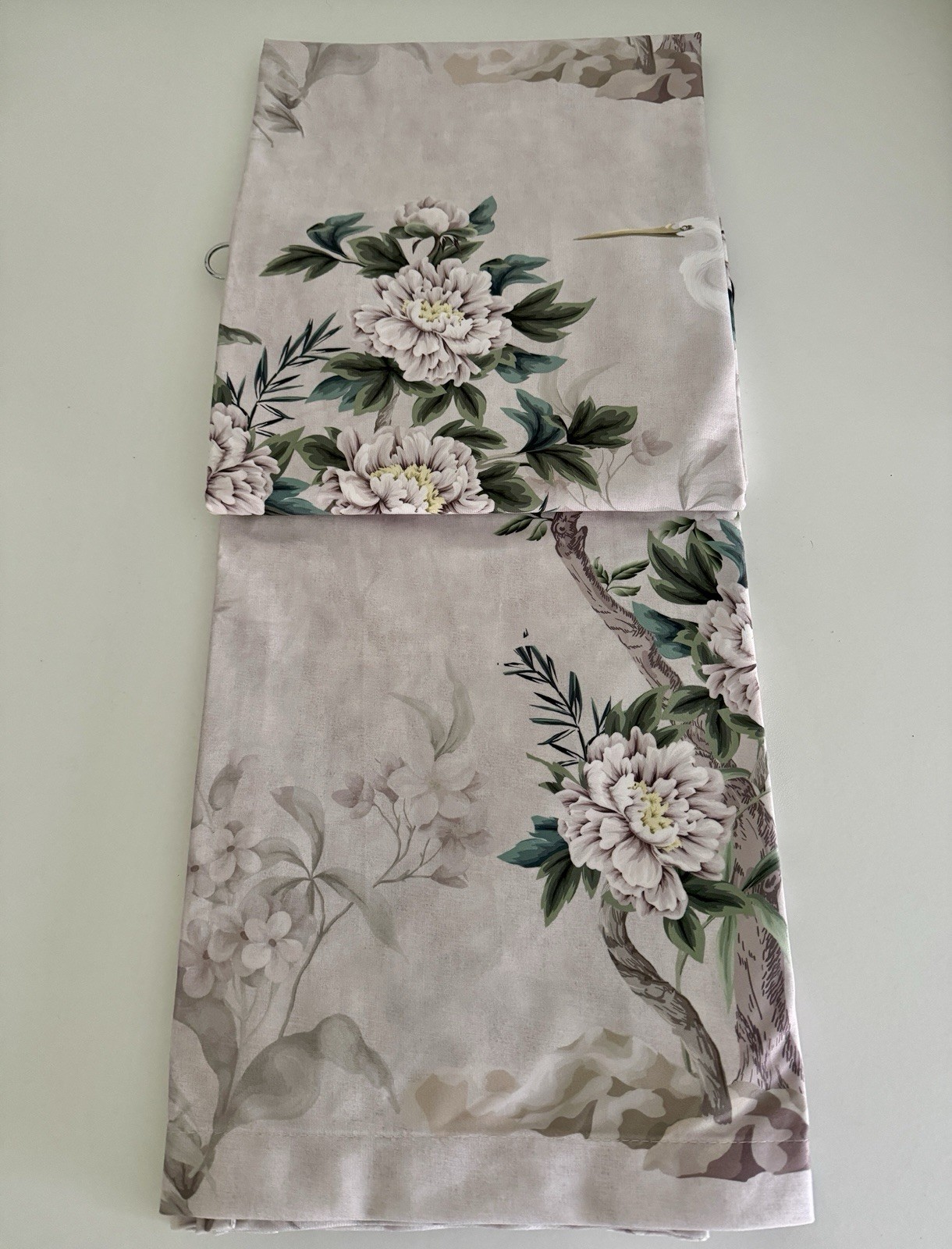 CALLISTO Window Curtains 2 Panels 38 X 84″ Heron Birds Drapers Back Tab Grey