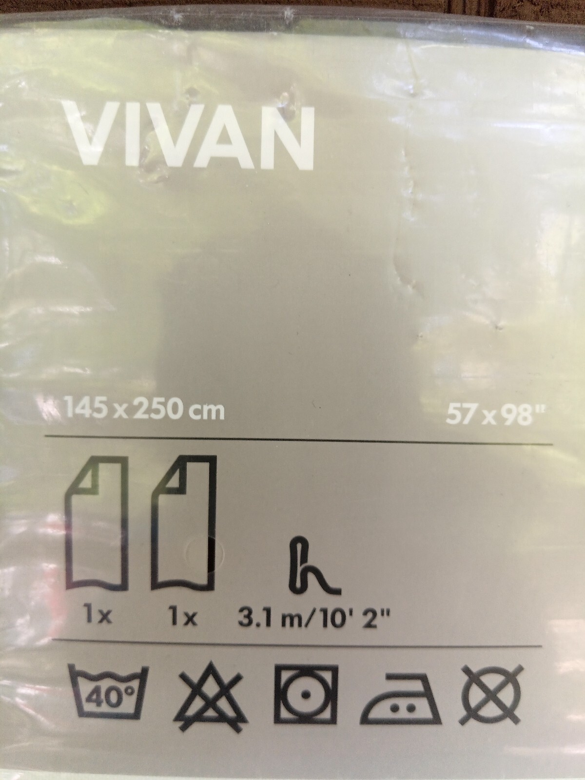 Ikea VIVAN White Curtain Panel Set 2 NEW 57 x 98″ NIP