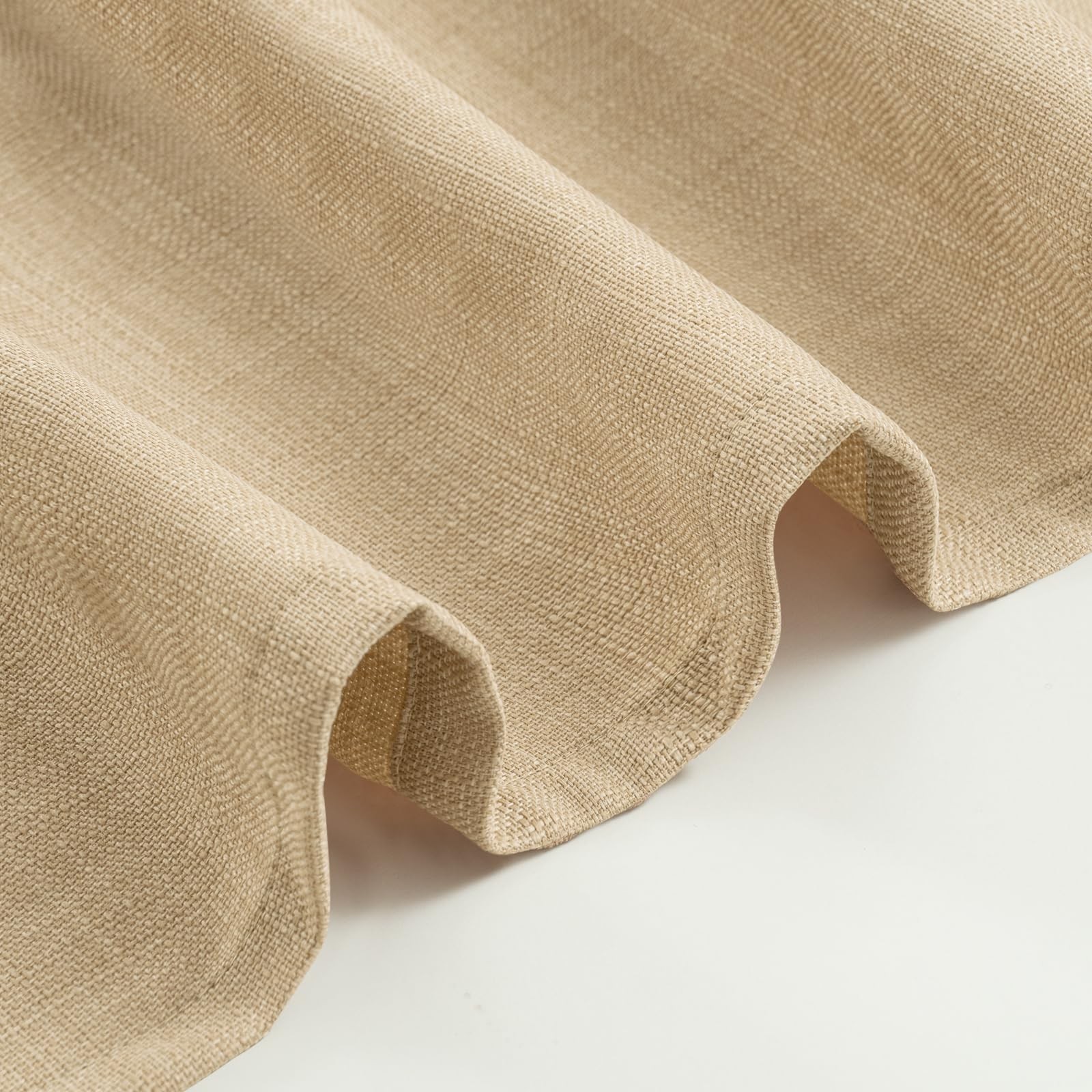 Natural Linen Curtains for Living Room 84 Inch Length, Grommet Light Filterin…
