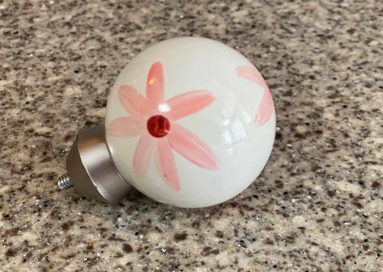 Pottery Barn Kids~Curtain Rod Finial~Pink Flower~Ceramic