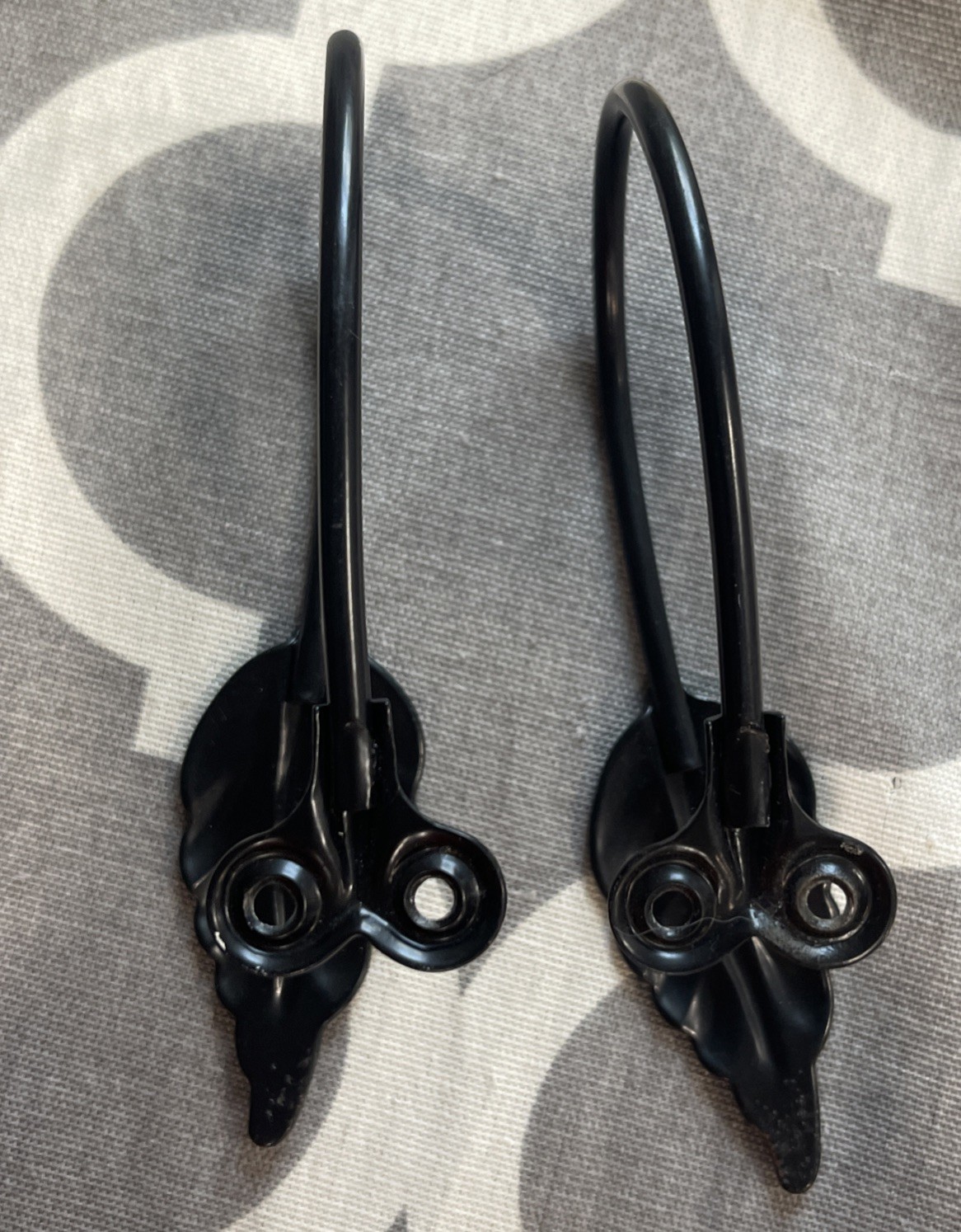 Leaf Curtain Holdbacks Metal (Black Set of 2) Wall Mounted Drapery Hook
