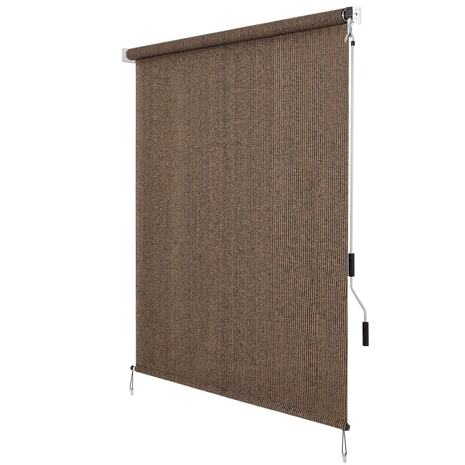 Outdoor Sunshade Roller Shades 48″ W x 96″ H, Cordless Roll Up Shade Blinds P…