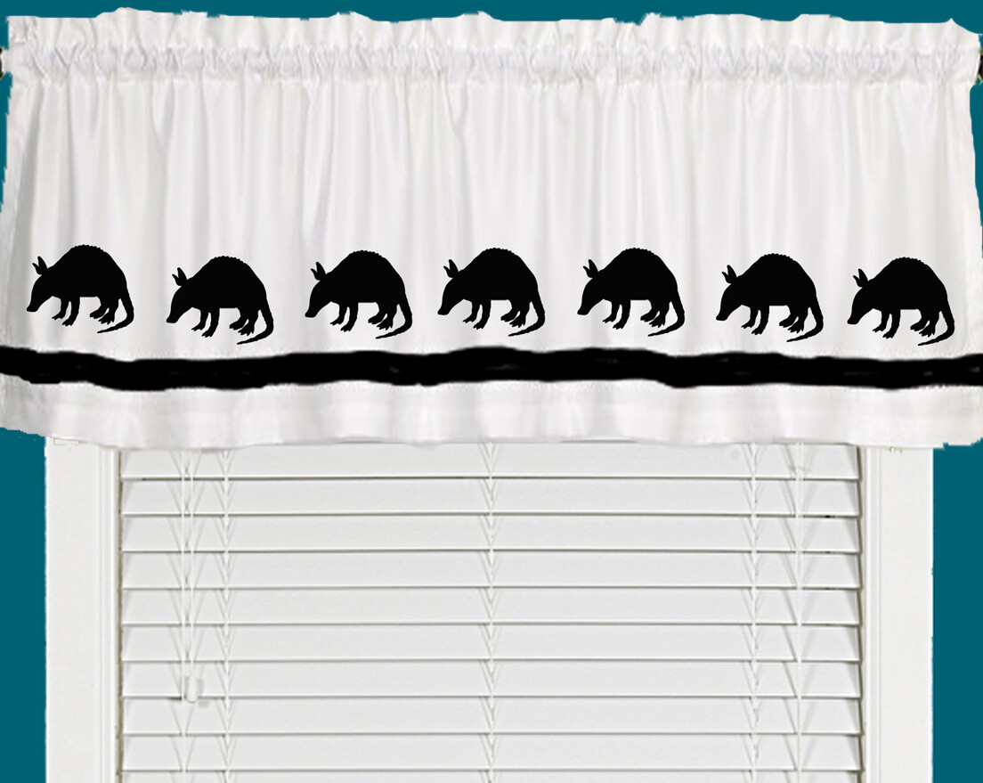 Armadillo Western Window Valance in Your Choice of Colors Handmade Decor