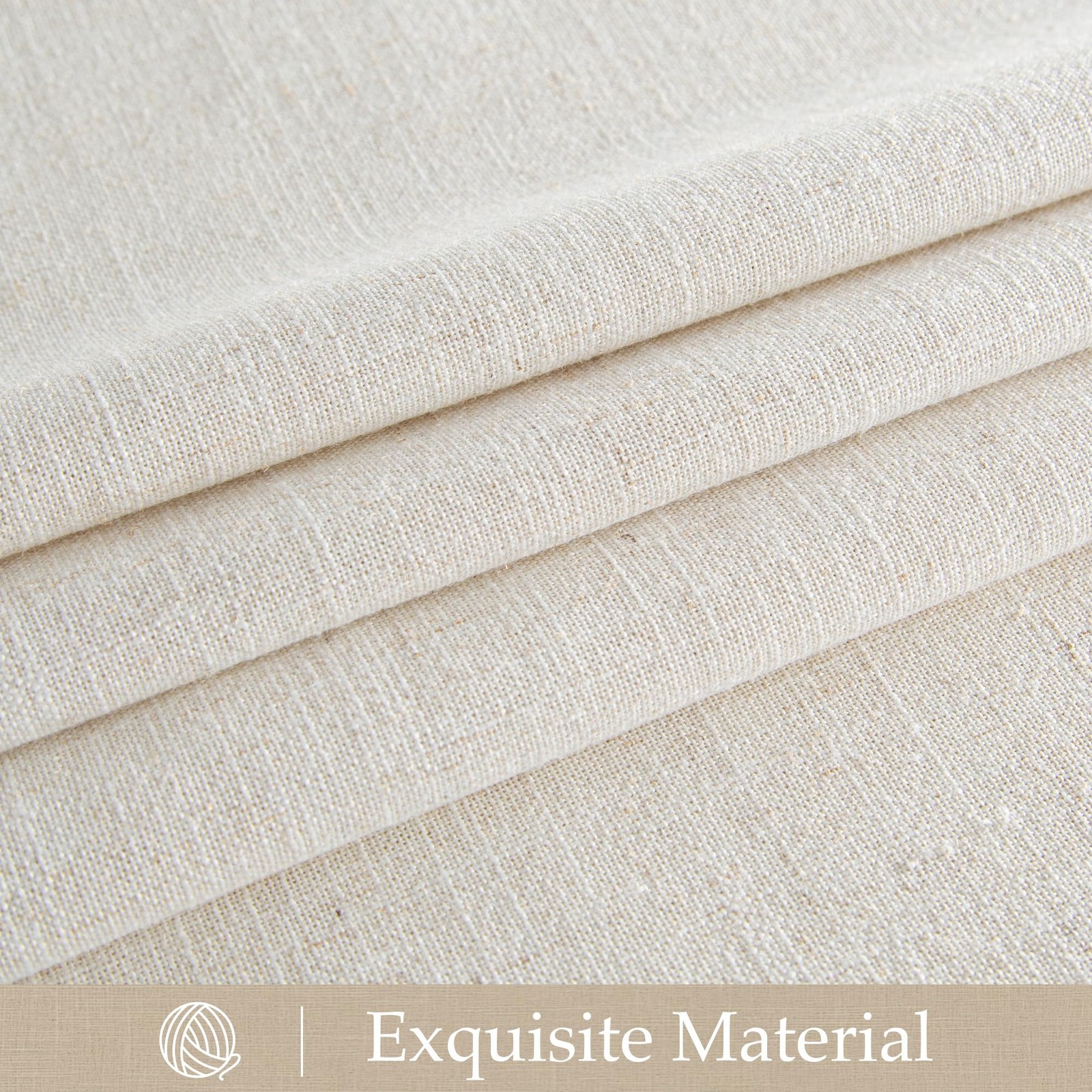 NICETOWN Linen Curtains 102 Inch Length 2 Panels Set for Living Room, 55″ Wide T