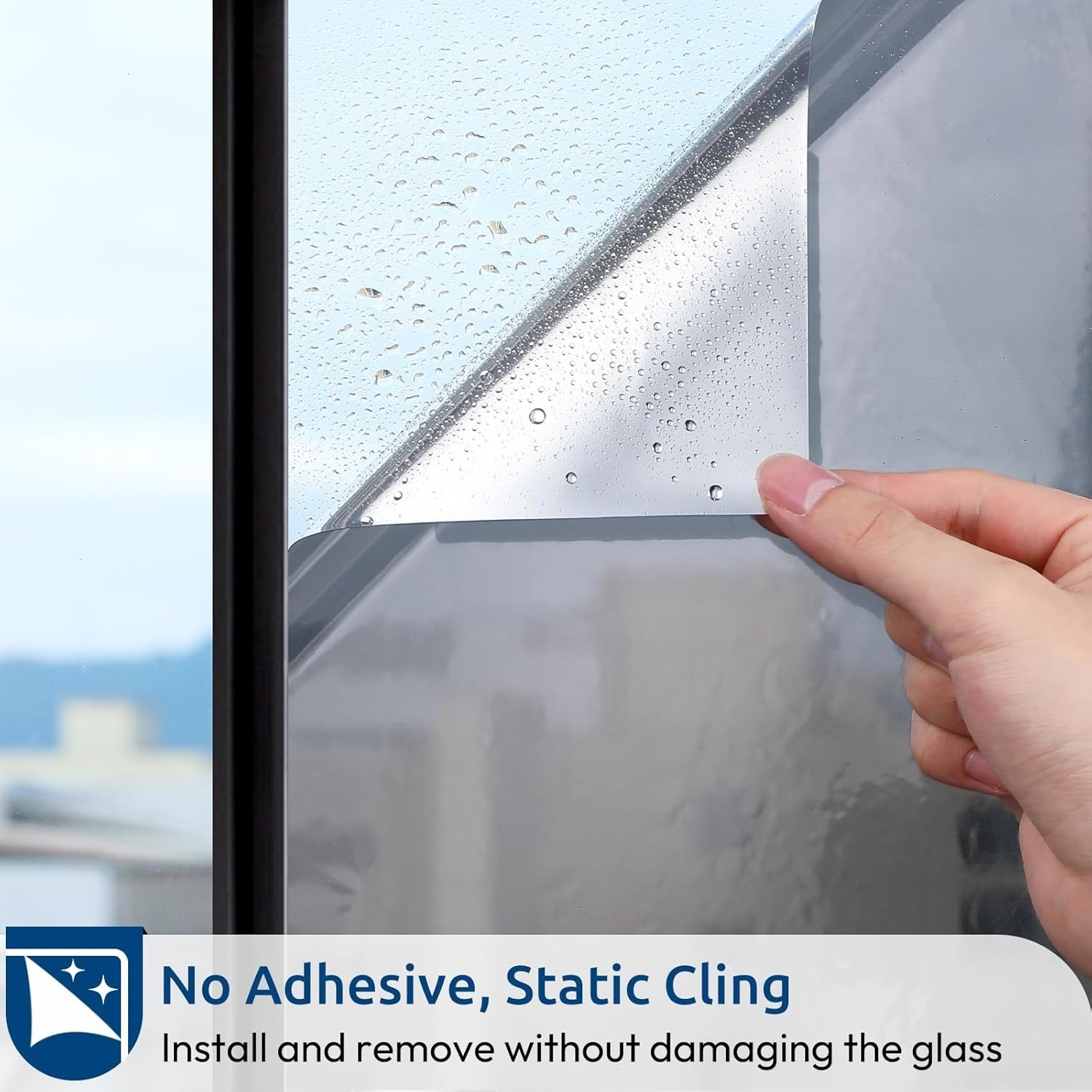 Removable Static Cling Window Privacy Film 17.5 in x 6.5 ft – Easy Installation