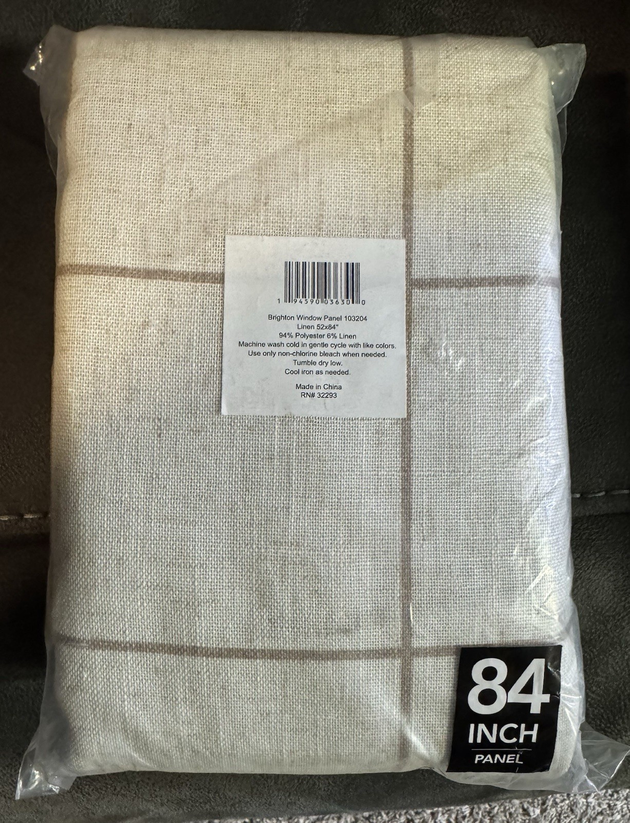 Brighton Windowpane Plaid Blackout Window 52″W x 84″L (Pack of 1) Linen