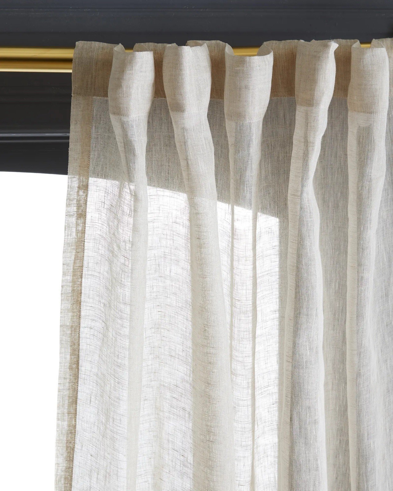 NWOT QUINCE European Linen Sheer Curtain Set (Set of 2) Flax 48” X 96” NWOT