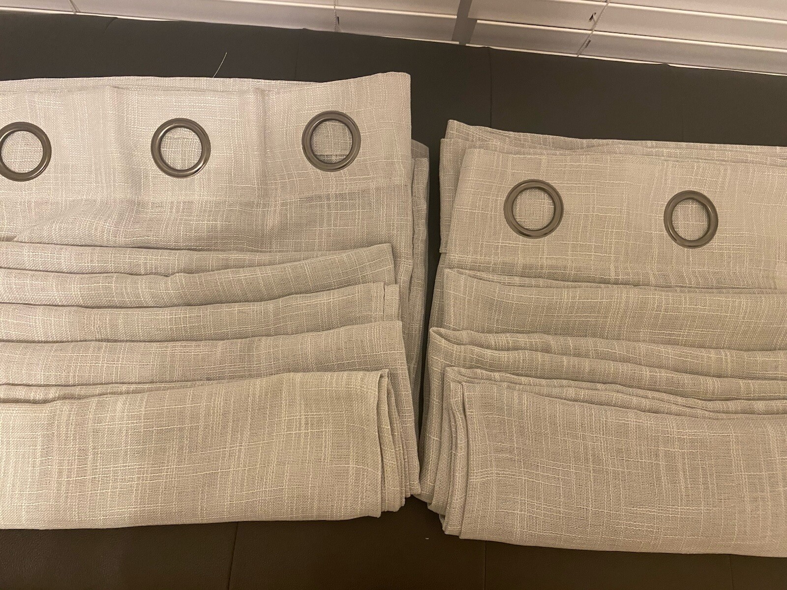 8 Piece Curtains Set Window panels Each Panel Measure 37”x84” Color Gray