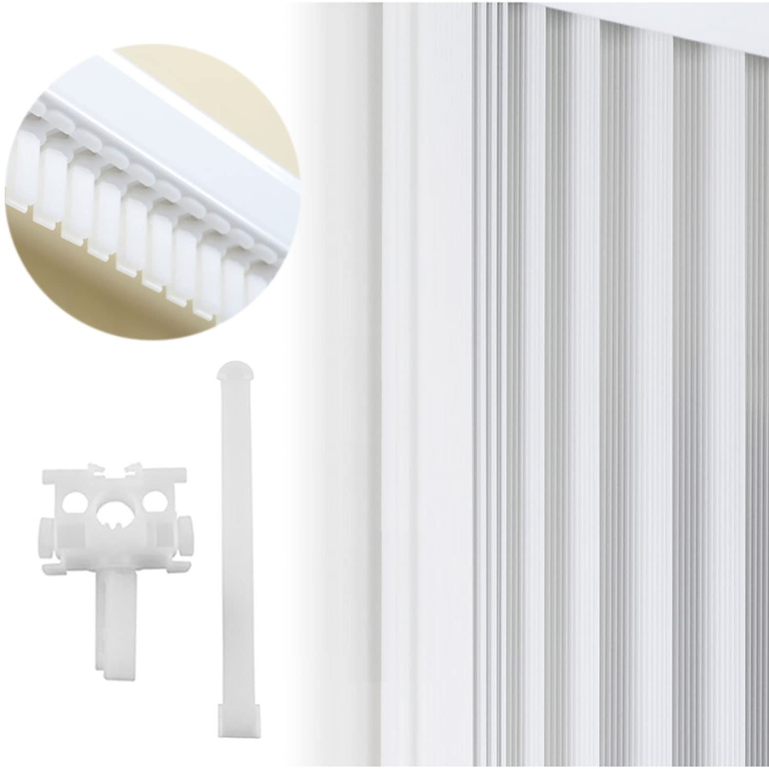AXLIZER 10PCS Vertical Blind Repair Carrier 2*1.2 inches, White