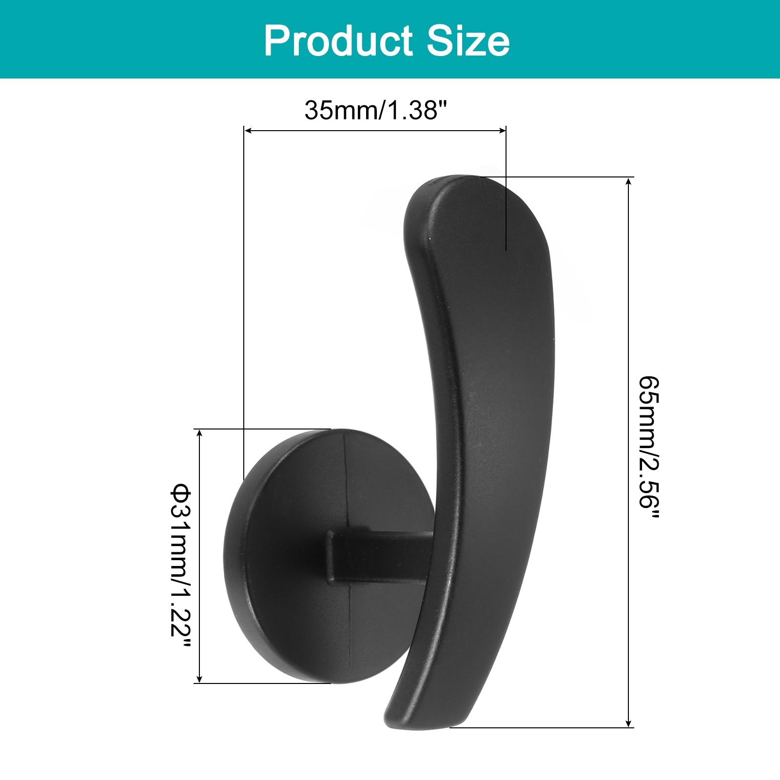 4Pcs Aluminum Alloy Wall Mounted Curtain Holdback Drapery Holder Hook Black