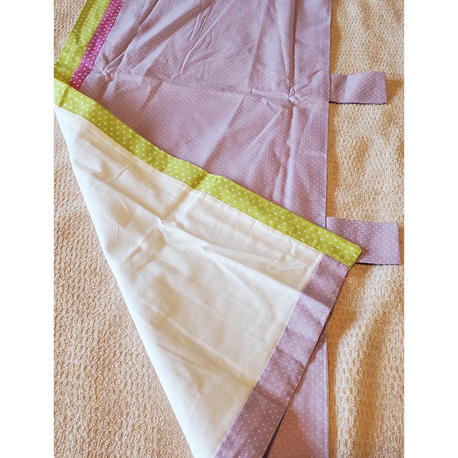 JC Penney Home Collection Flower Garden Cotton Curtains Valance Set Purple White