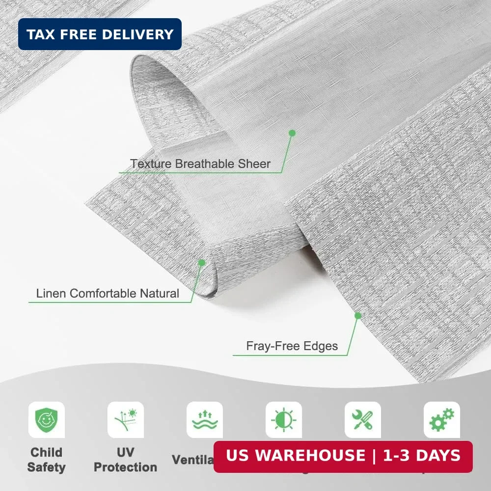 SEEYE Custom Size Cordless Zebra Blinds for Windows, 70% Shading Free-Stop Rolle