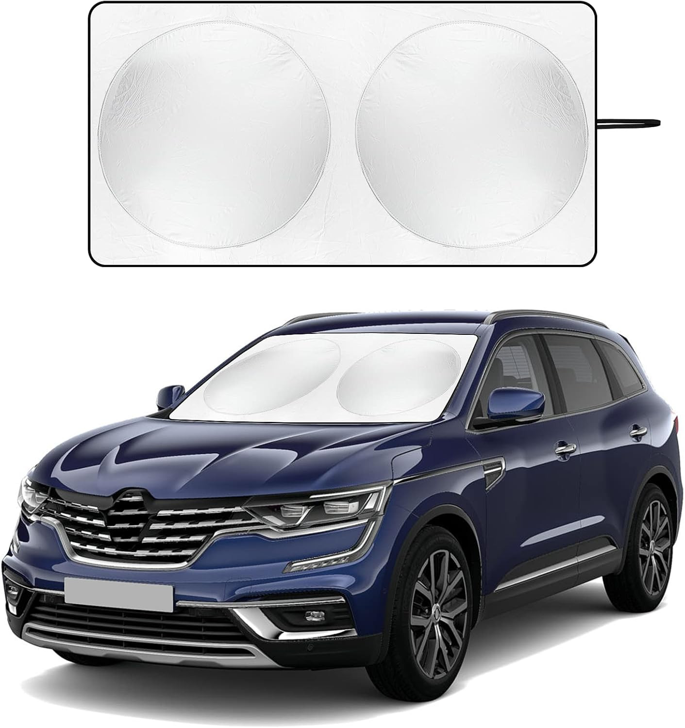 Windshield Sun Shade with Storage Pouch for Suvs, Durable 190T Polyester Sun Shi