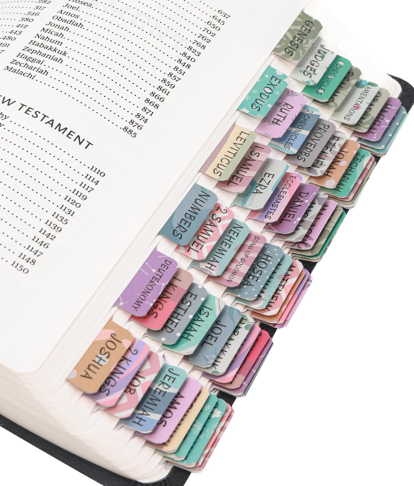 Laminated Bible Tabs for Women & Men – Large Print D-uniform Theme