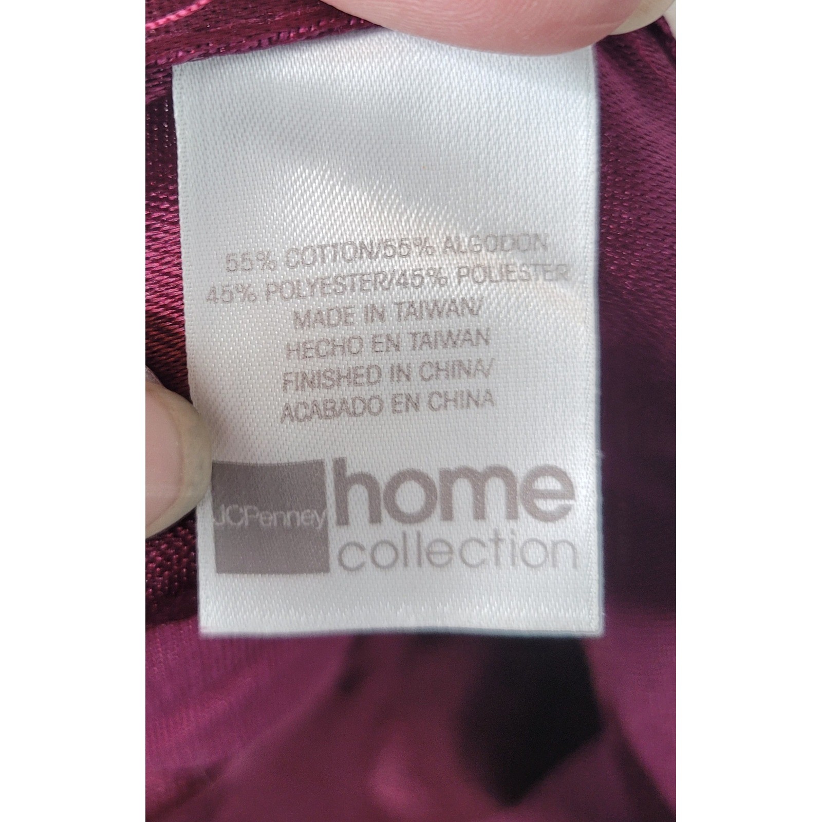 4 JCPenney Home Collection Valance Curtains 15×72 Panel Burgundy Striped Beaded