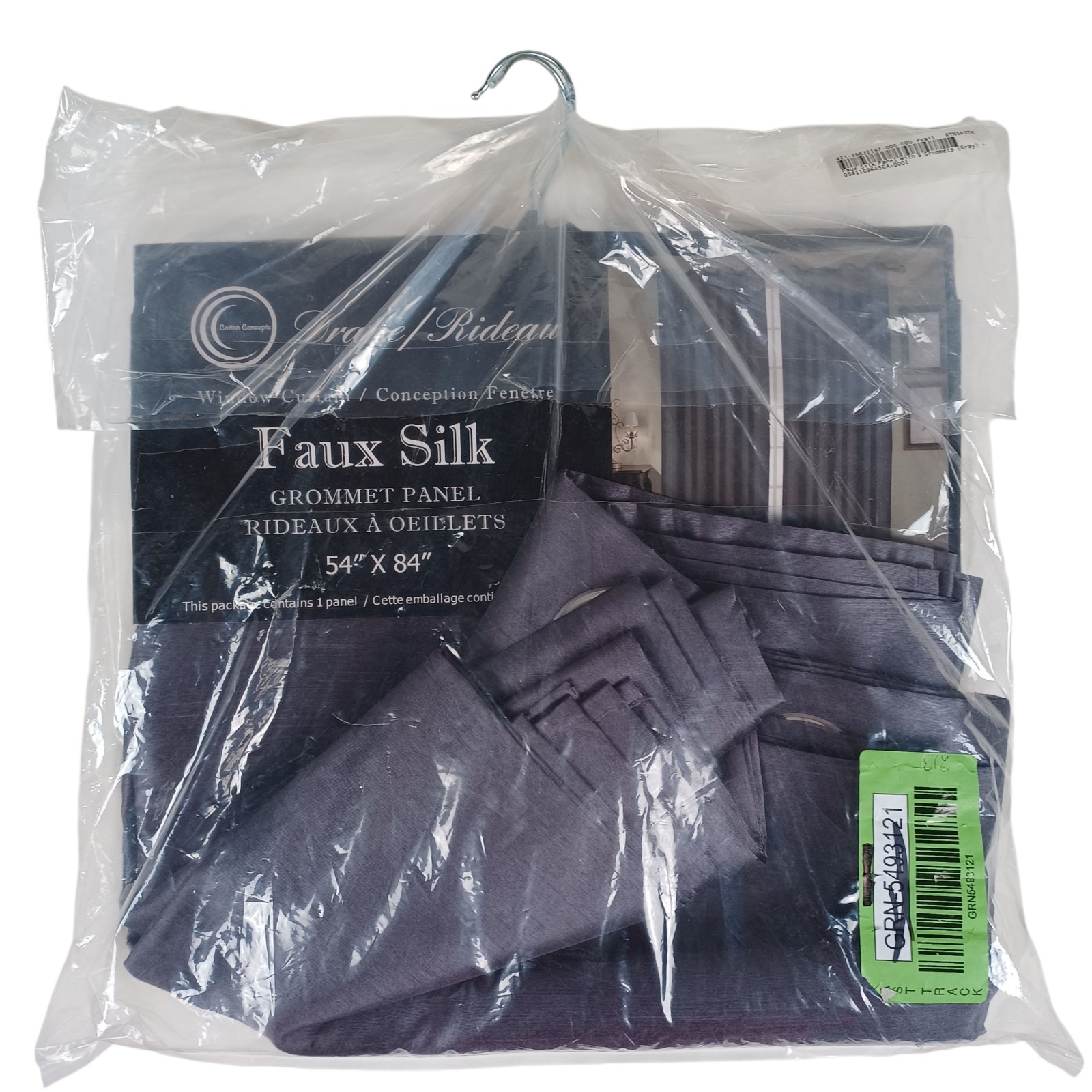 Gray Faux Silk Grommet Curtain Panel 54×84 Window Drapery Light Filtering NIP