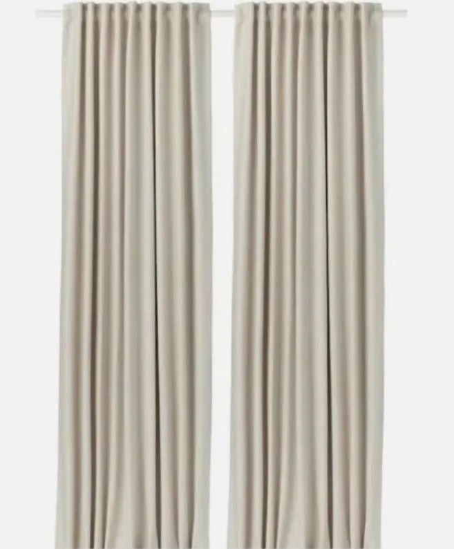 Ikea VILBORG Curtains 2 Panels 1 pair Room Darkening 57″ x 84″ gray