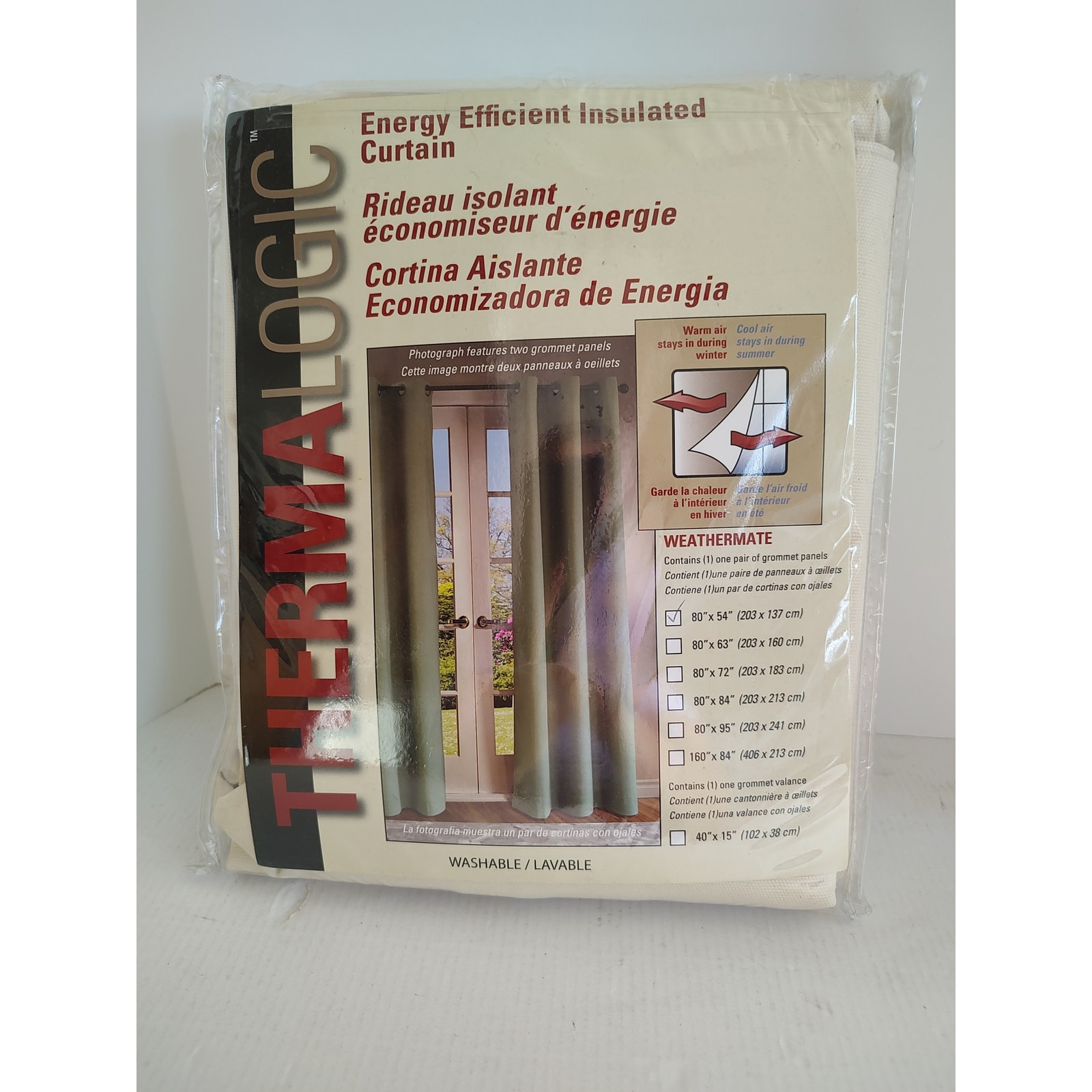 Weathermate Cream Thermalogic Grommet Blackout Panel 80X54