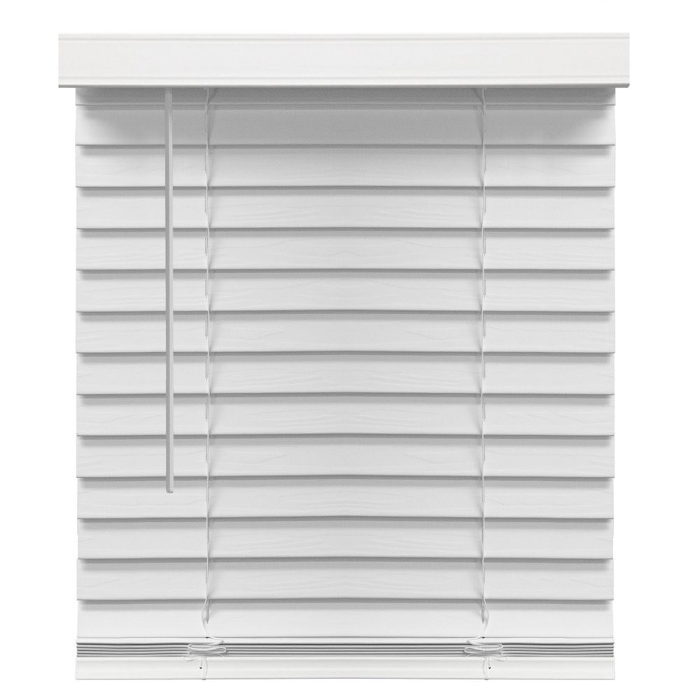 CORDLESS WINDOW BLINDS 2-Inch Faux Wood White Multiple Sizes