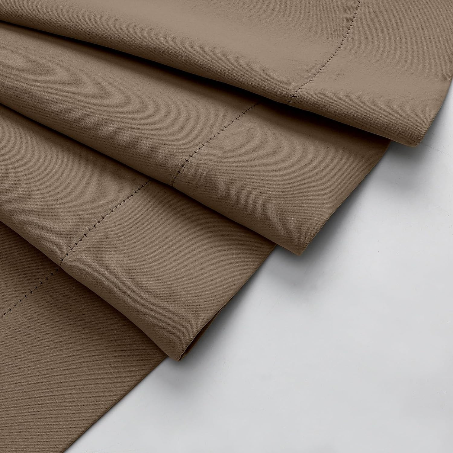 Brown Cafe Blackout Curtains 36 Inch Length 2 Panels Set, Soft Solid Thermal Ins