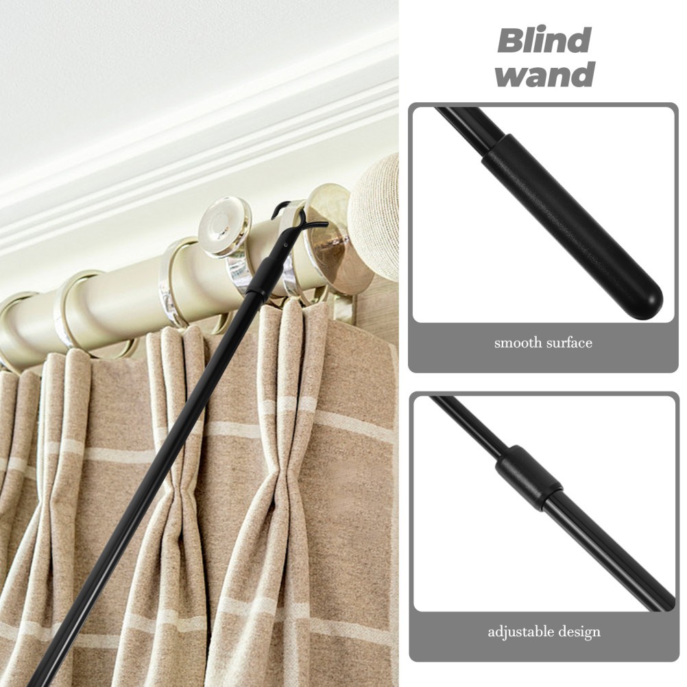 Adjustable Black Aluminum Blind Tilt Wand Rod for Vertical Window Curtains