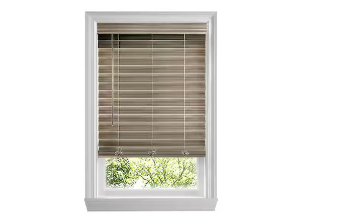 Home Decorators Driftwood Gray Cordless Faux Wood Blinds 47×48 2.5in Slats