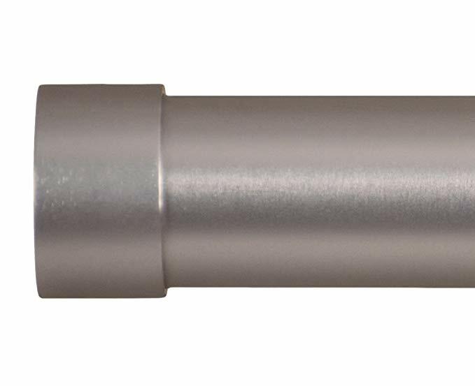 New Home Décor Int’l Plain End Cap Finial for Window, Satin Nickel, Set of 2