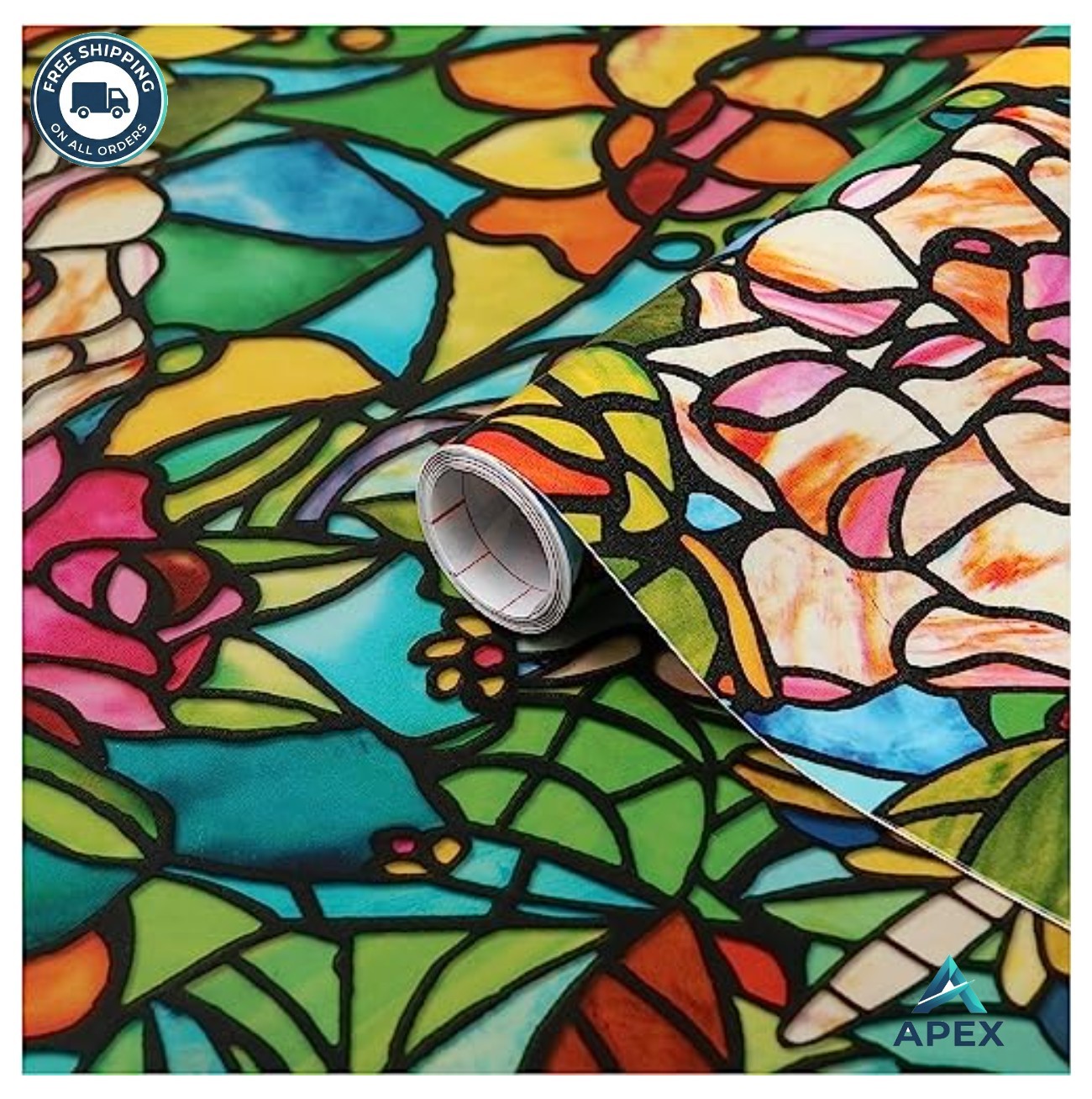 Self-Adhesive Privacy Window Film 17 Inch x 78 Inch Roll Spring Chapel Tulia