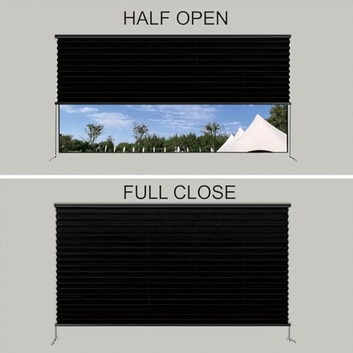 RV Blinds,RV Pleated Shades,RV Window Shades,Camper 32″ W x 24″ H Black