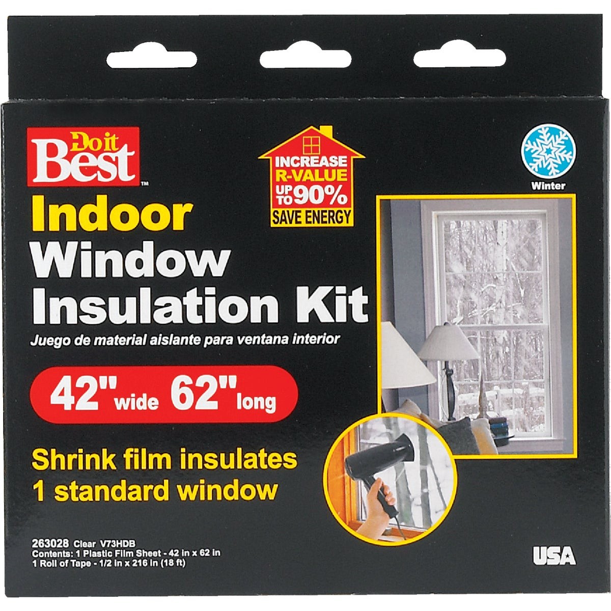 Do it Best 42 In. x 62 In. Indoor Shrink Film Window Kit V73HDB SIM Supply, Inc.