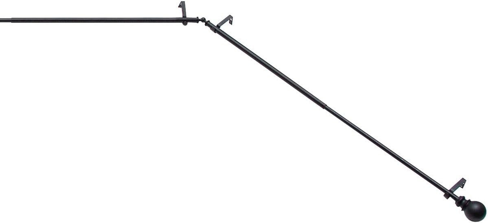 KN80707 Bryce Ball End Decorative Bay Window Curtain Rod, 78-144″ Adjustable Len