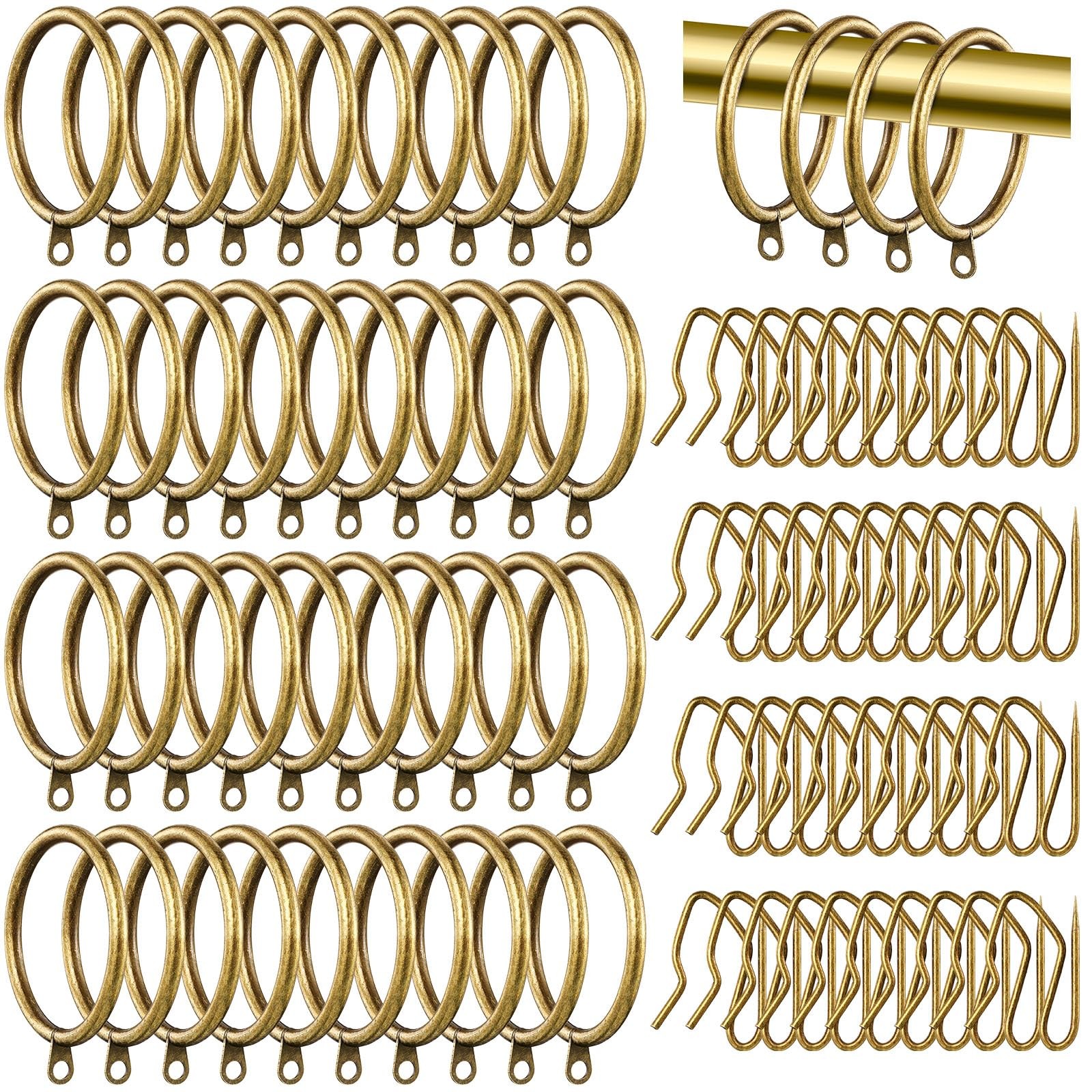 40 Pieces 2 Inch Inner Diameter Metal Curtain Rings with Eyelets Drapery Rod