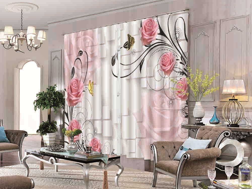 Flowers Many Gestures 3D Curtains Blockout Photo Printing Curtains Drape Fabric